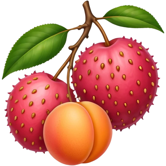 lychee and apricot emoji