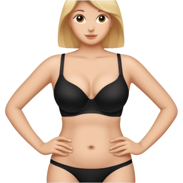 body contouring stomach black undergarment emoji
