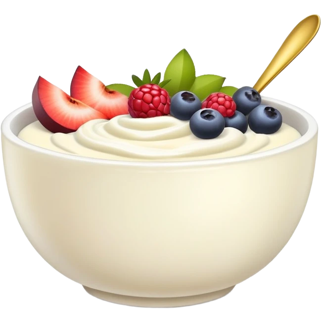 Yoghurt bowl with fruit emoji