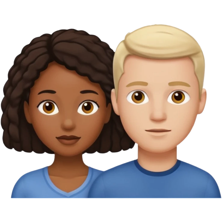 Black woman and white man emoji