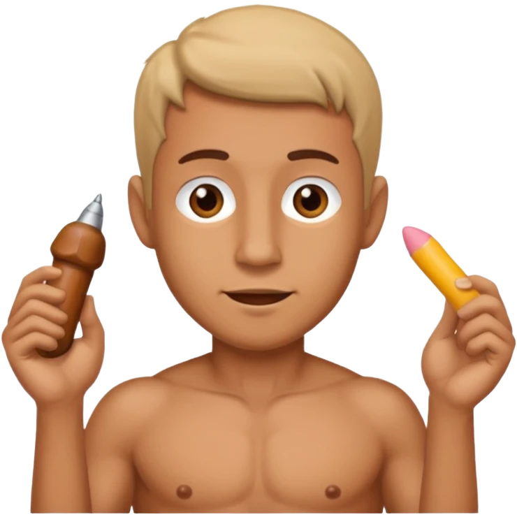 Man naked with peni emoji