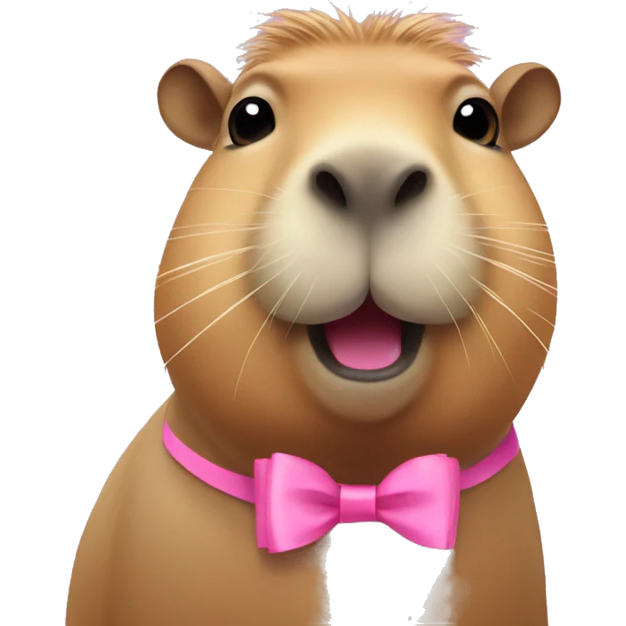 capybara with a pink bow emoji