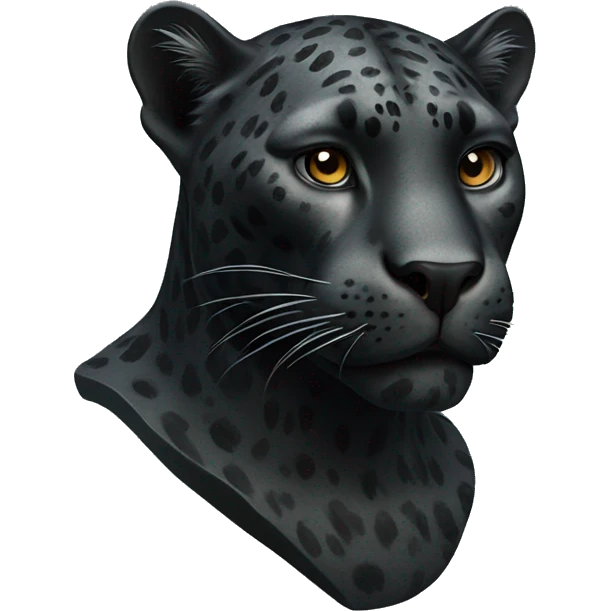 Black jaguar feline bust emoji