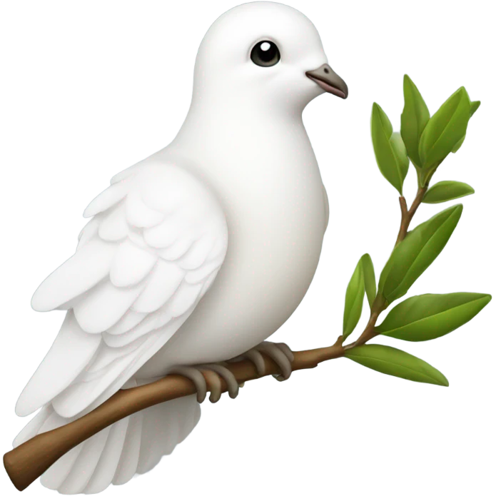 A dove of peace with a green twig in its beak emoji