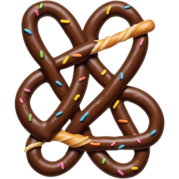  chocolate dipped pretzels with dark chocolate drizzle  emoji