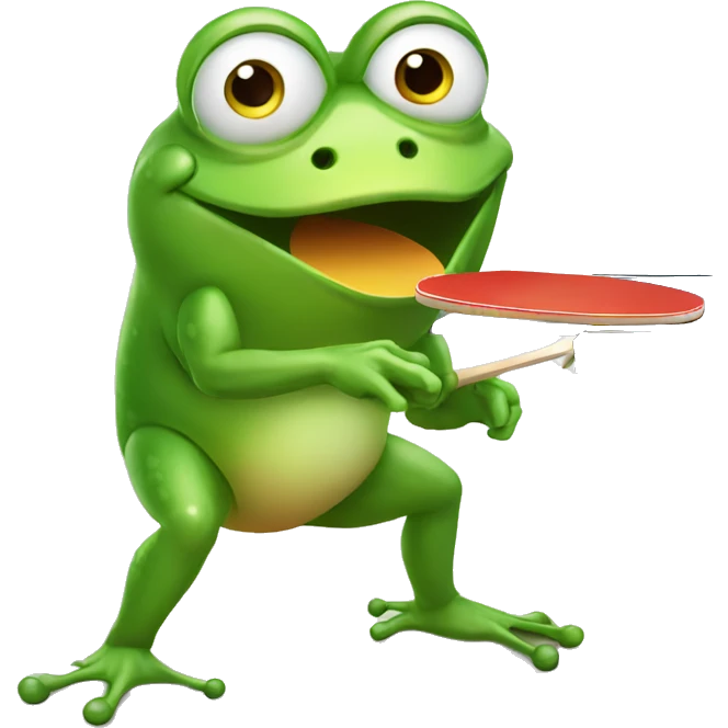 frog playing table tennis emoji