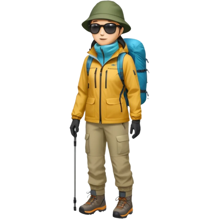 남미 여행에 가는 한국인의 전신을 그려줘! 바로 하이킹 갈 수 있을 정도로 잘 입은!

상체

🧥 방풍·방수 재킷 (고지대·우유니 필수)

👕 얇은 레이어드 2~3벌 (일교차 대비)

하체

👖 편한 바지(청바지 X, 스트레치 추천)

신발

👟 접지력 좋은 운동화 (마추픽추 필수)

🥾 우유니: 방수 신발 or 장화

악세사리

🧣 넥워머·모자 (아침/저녁 체감 -5~10도)

🕶️ 선글라스 (우유니·사막지역 눈부심 강함)
 emoji