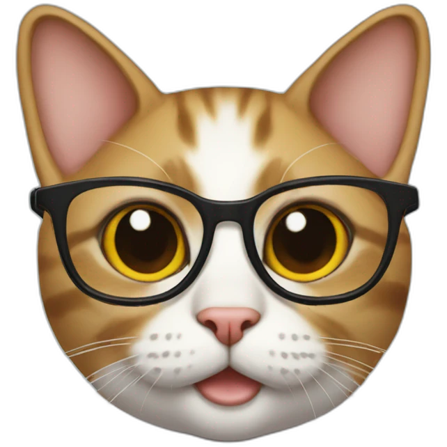 Extremely weird cat nerd emoji