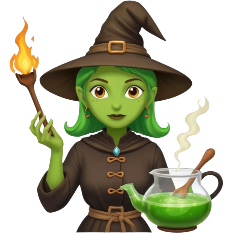 green witch cooking potion emoji