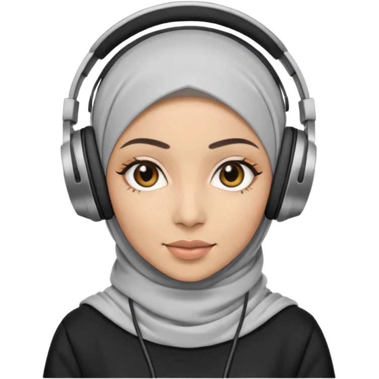 hijab DJ, headphone emoji