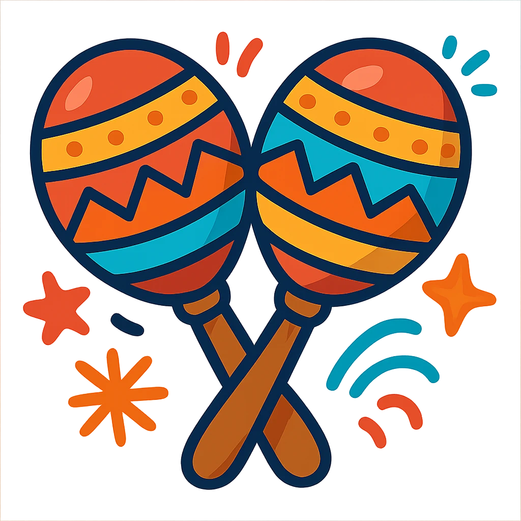 pair of maracas, festive style emoji