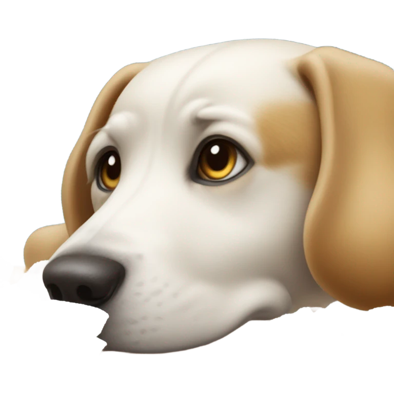 Dog smelling g pile of sugar emoji