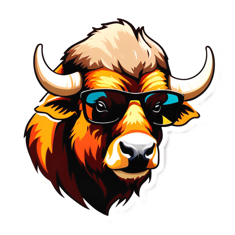 Buffalo wearing sunglasses  emoji