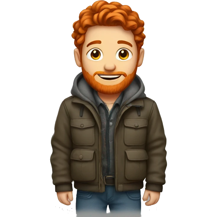 Redhead guy wearing winter clothes emoji