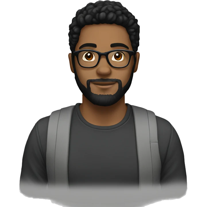 27 year old white male, black hair, black short beard, glasses emoji