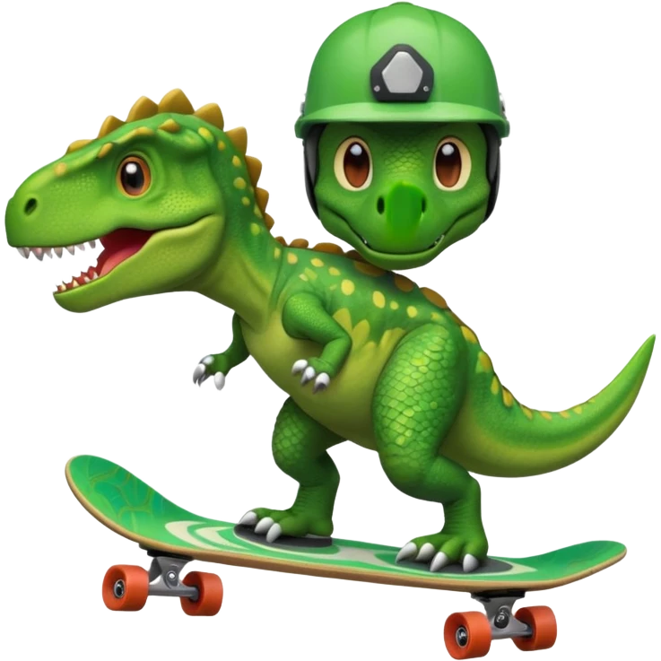 Dinosaur on a skateboard emoji