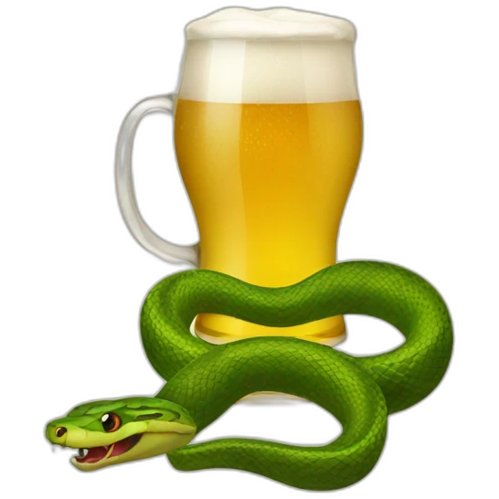 snake drinking beer emoji