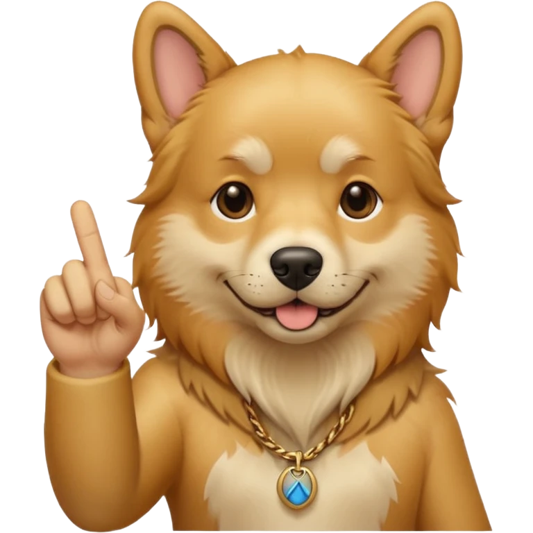 Dog holding out the middle finger emoji