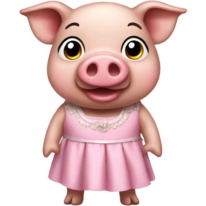 Pig wearing dress  emoji
