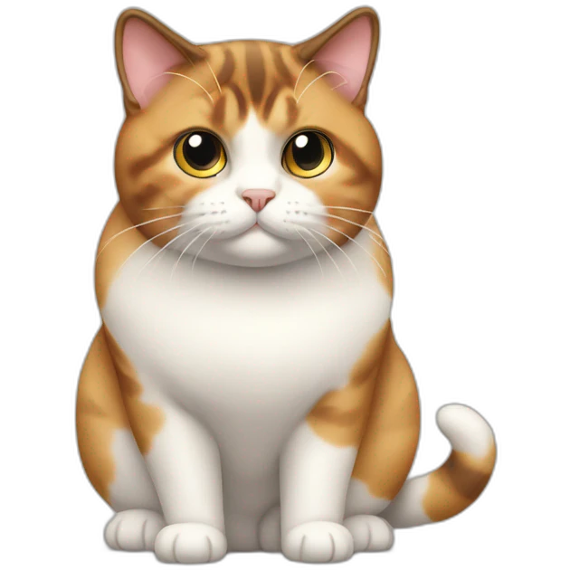 obese body calico cat standing emoji
