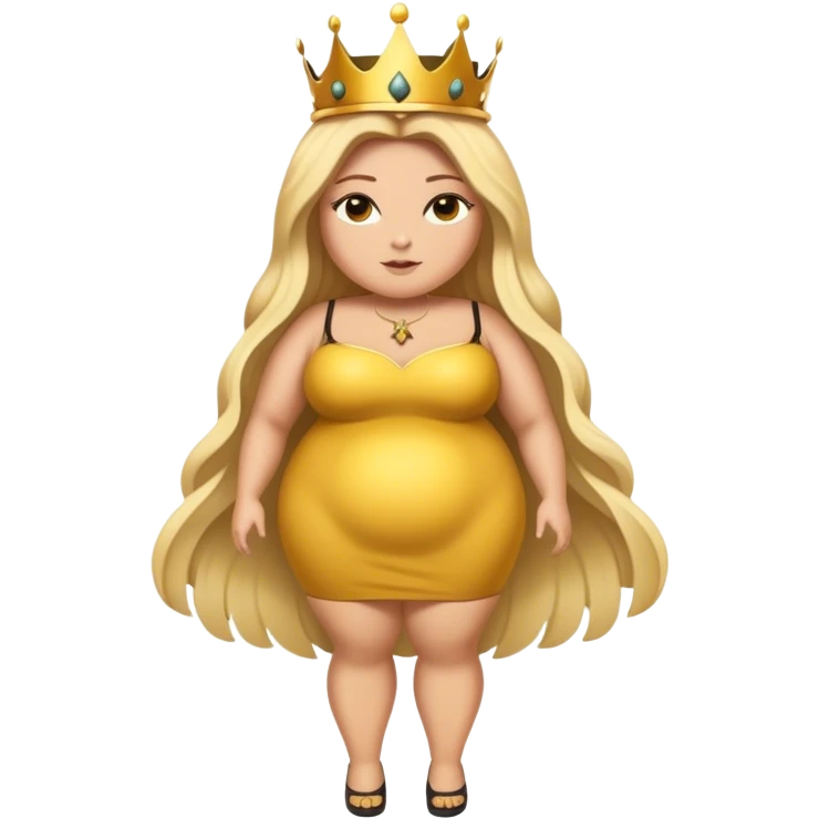 Full Body  plus size Queen bee woman with long blonde hair emoji