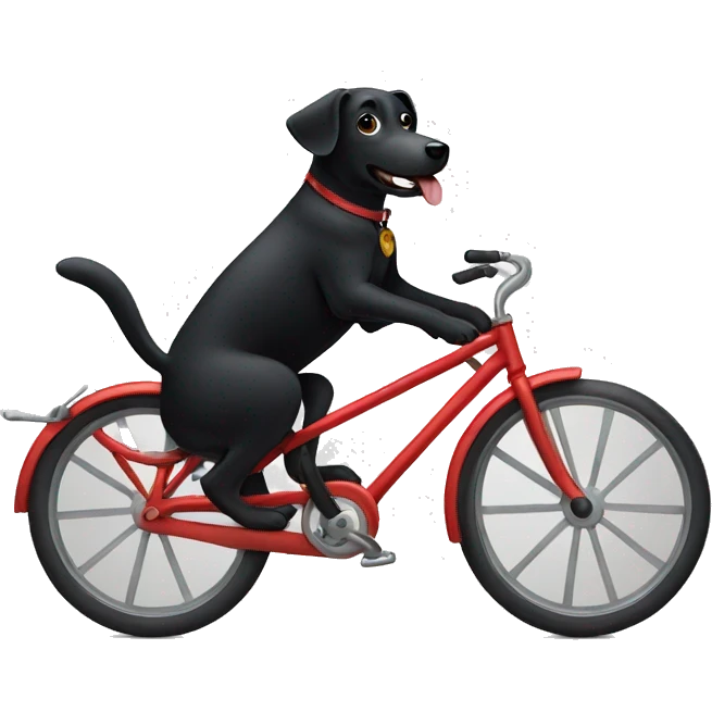 black dog on bike emoji