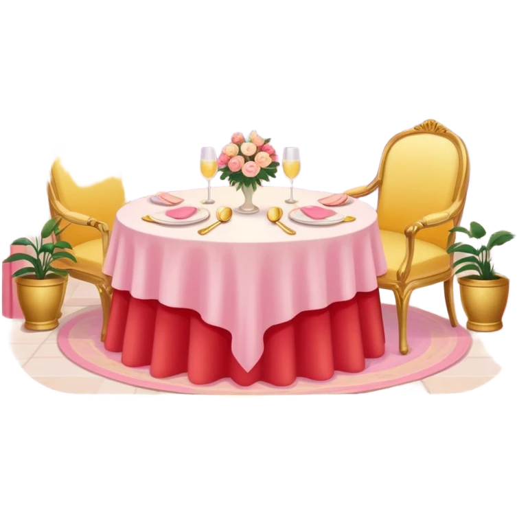 Romantic pink-red-gold-yellow-white pastel lush aesthetic emoji