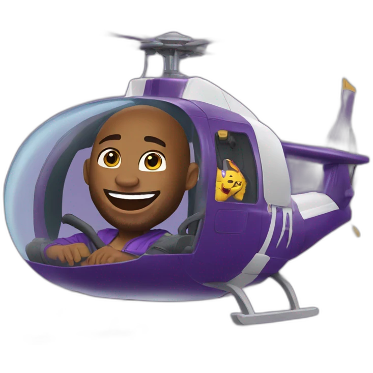 Kobe Bryant laughed while sitting in a helicopter emoji