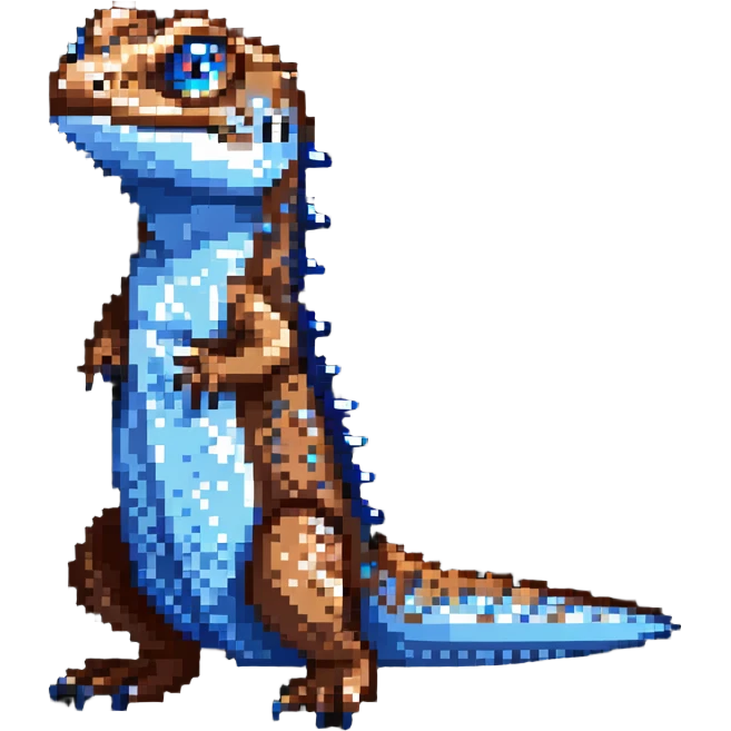 brown lizard with a blue tongue emoji