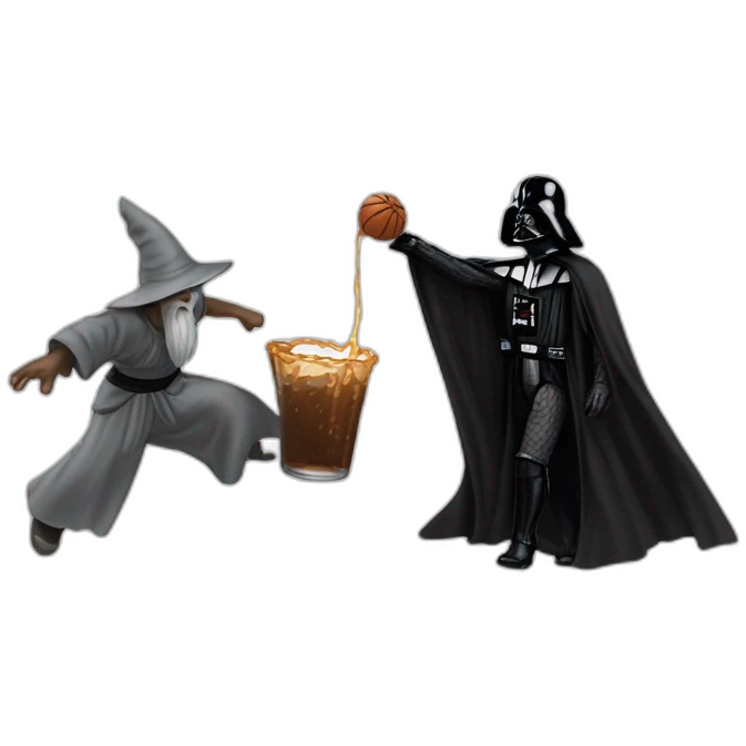 gandalf dunking on darth vader emoji