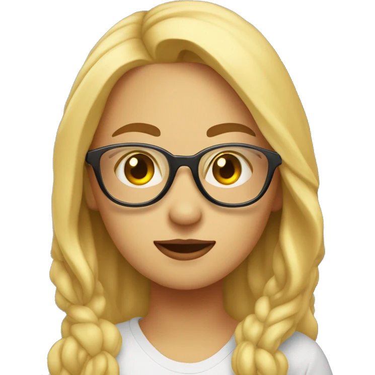 Chica rubia con gafas doradas al lado de un coreano moreno que se estan dando la ma emoji
