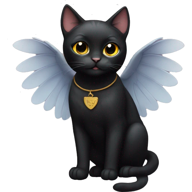 black cat with wings emoji