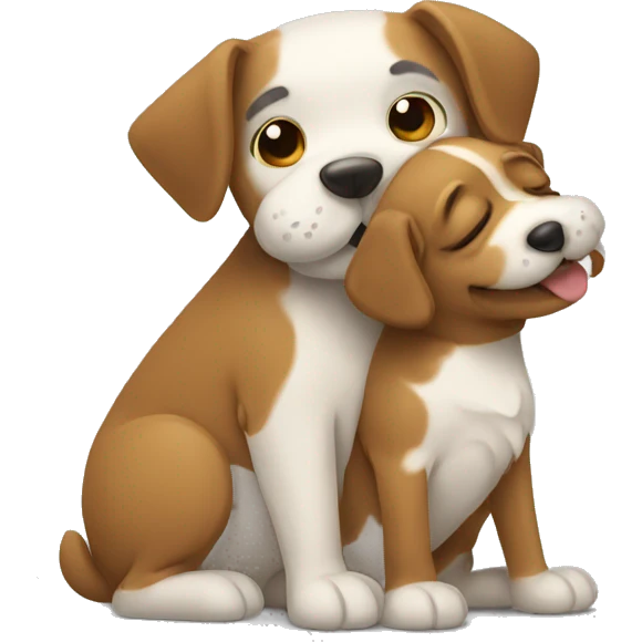 Dog hugging emoji