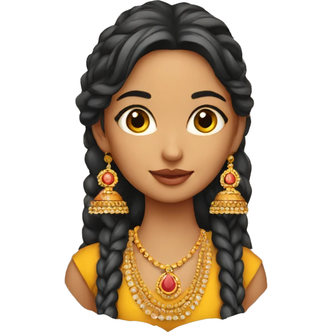 Girl with ear jhumka emoji