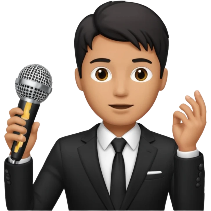 Man in suit with microphone  emoji