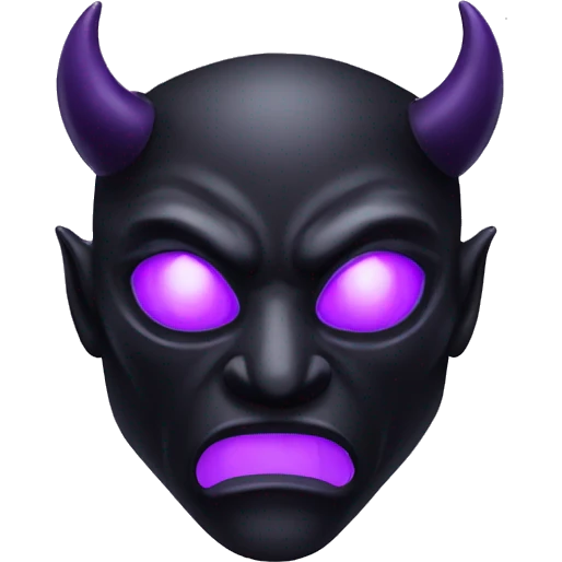 black demon mask with purple eyes emoji
