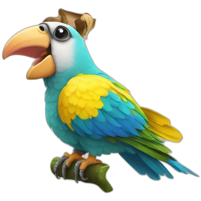 Parrot-cow-hat-banana emoji