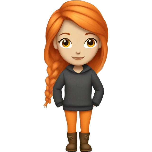 White girl orange hair wearing Ugg boots leggings and sweater emoji