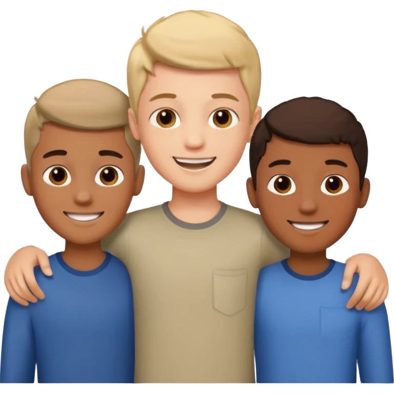 three boys teenagers friends emoji