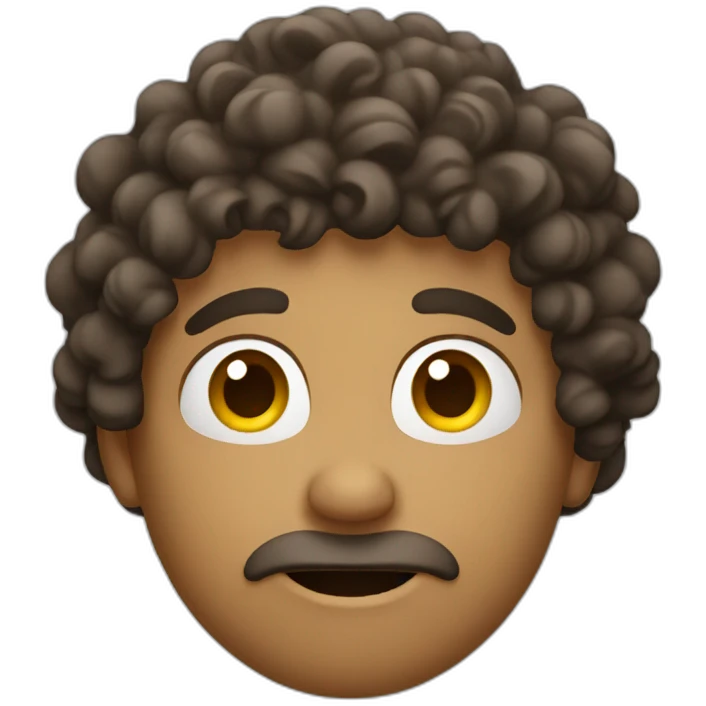 curly guy thinking emoji