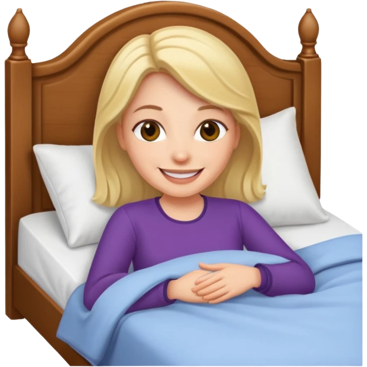 Creer emoji de une femme dans un lit heureuse  emoji