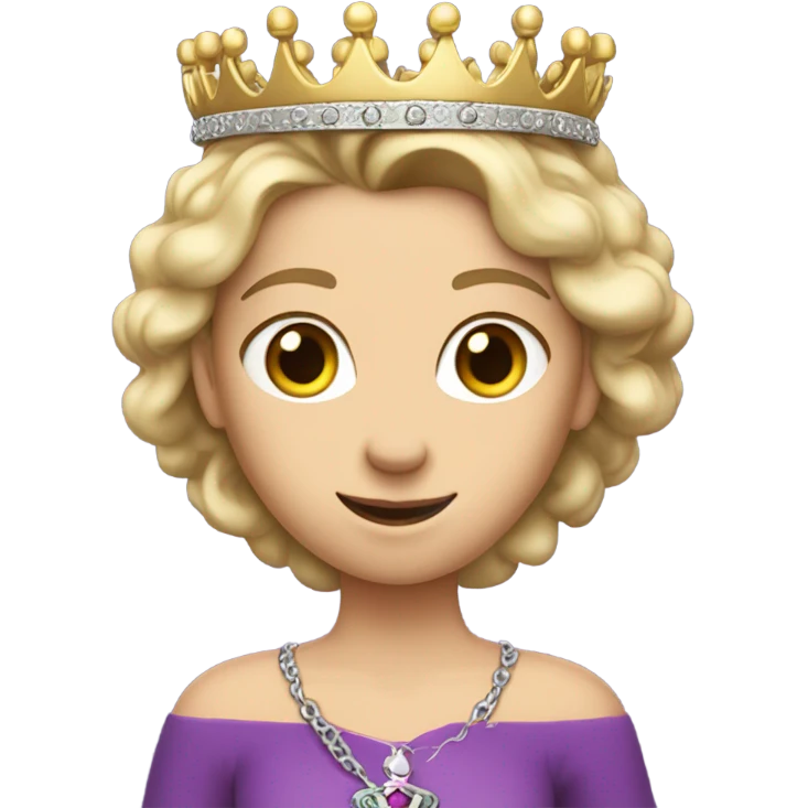 Caucasian Heidi wearing purple holding a key and wearing a crown emoji