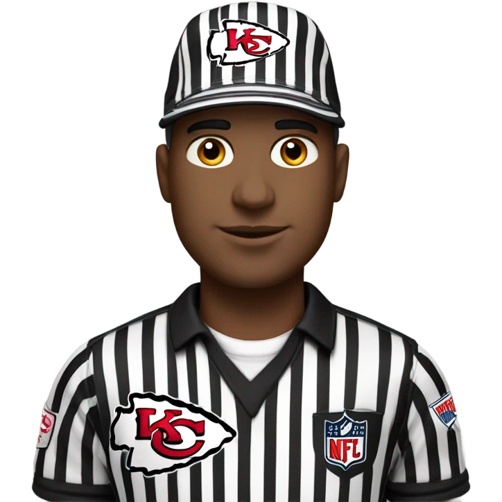 Referee in Kansas City chiefs gear emoji