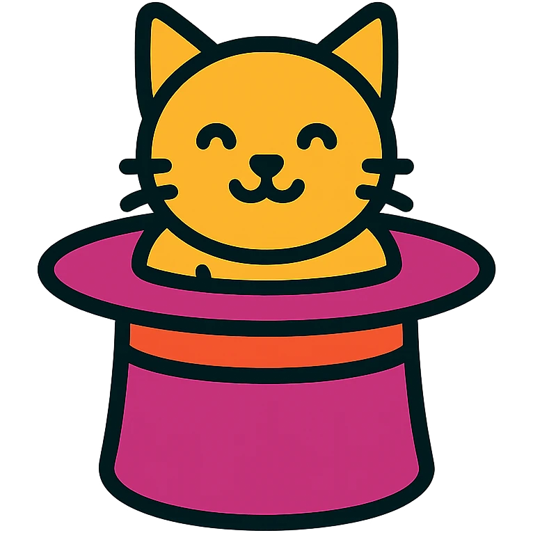 cat nestled within a hat emoji