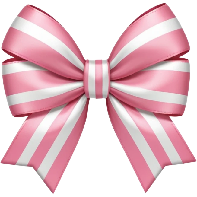 candy cane bow shape with light pink stripes and a satin bow emoji