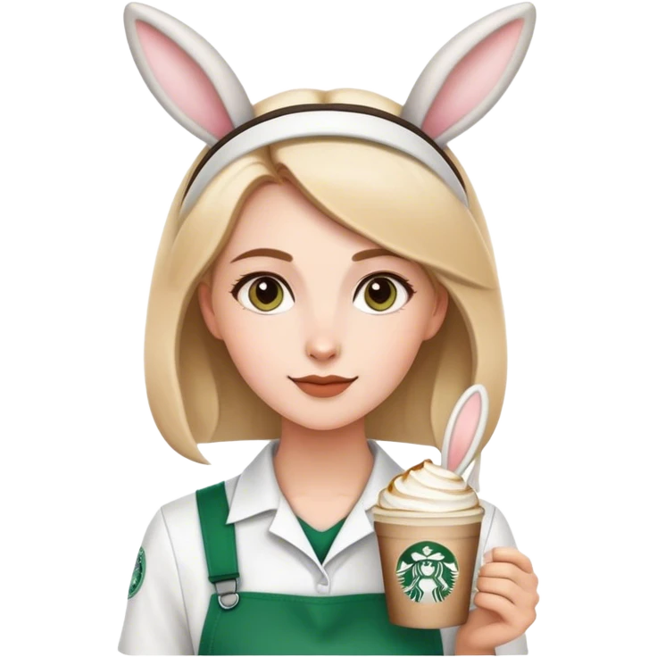 Starbucks bunny barista emoji