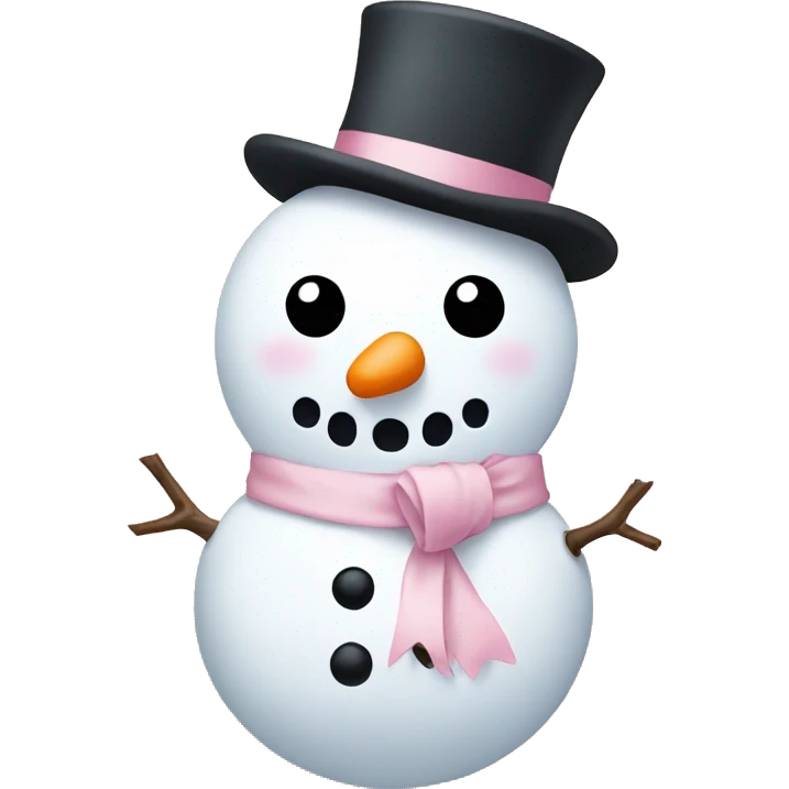 Snowman with a light pink bow emoji