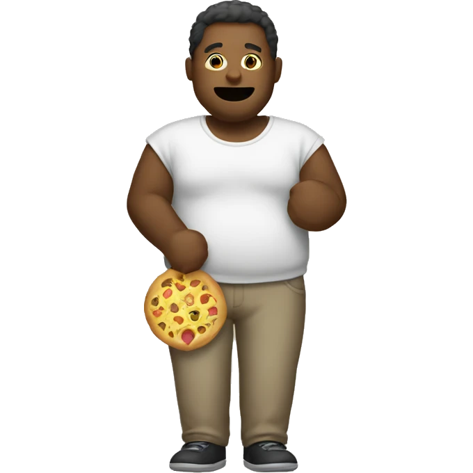 person with big back eating emoji