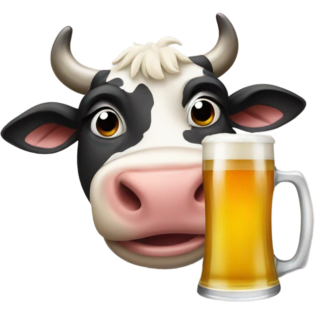 Cow with beer emoji