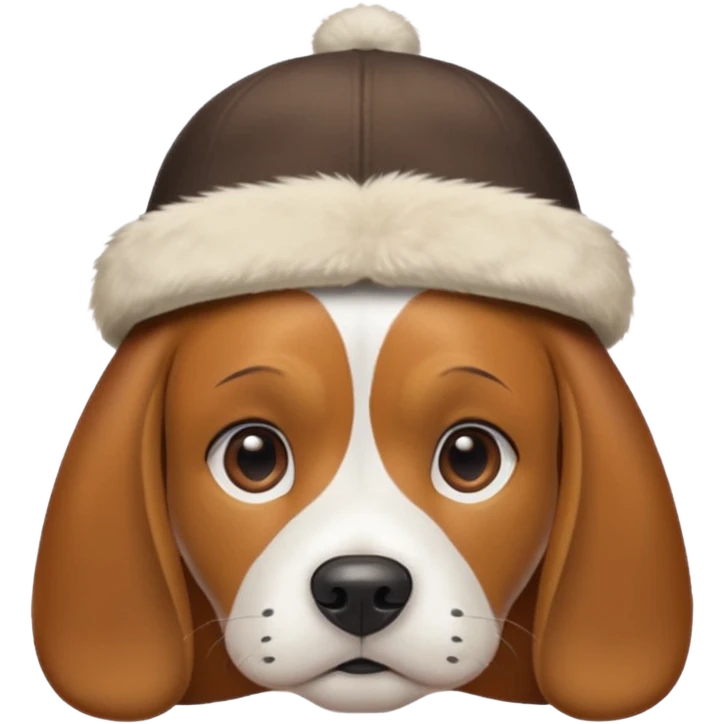 Beagle wearing a hat emoji